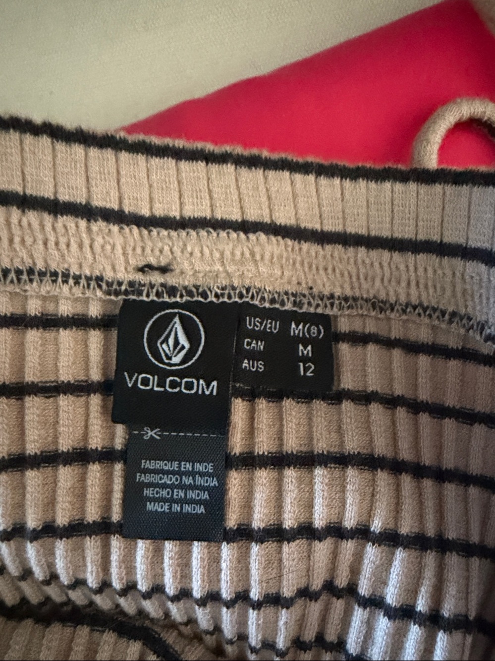Volcom Beige and Black Ribbed Strapless Top - Picture 5 of 5